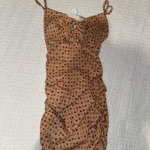 Elegant Brown Patterned Dress
